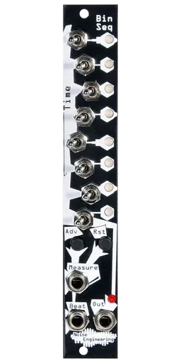 Compact 8-step trigger/gate sequencer with 8 switches in black | Bin Seq by Noise Engineering