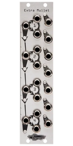 Combining buffered multiple Eurorack module in silver | Extra Mullet by Noise Engineering