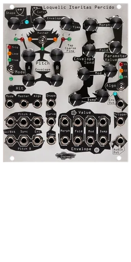 Complex Eurorack voice with internal modulation matrix in silver | Loquelic Iteritas Percido by Noise Engineering