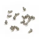 Zinc plated steel screws for all your modular needs. Here is a smattering screws, showing them from all angles. They are shiny silver and are Phillips head. | Noise Engineering