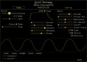 Sinc Vereor synth plugin Tone page in yellow. Configure tonal parameters for the synth here. | Noise Engineering