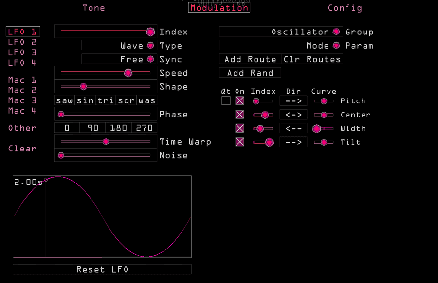 The LFO page