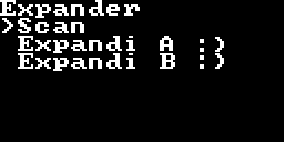 Illustration of Expando Expandi's main selection page