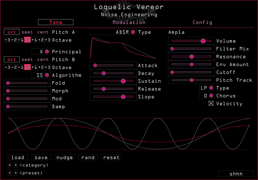Loquelic Vereor's interface