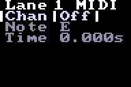 The MIDI tab of a trigger lane's config