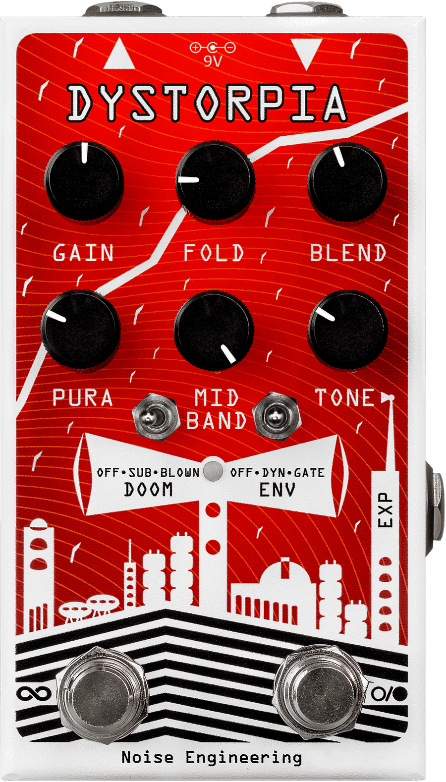 Dystorpia's knob and switch positions for the Dynamic Distortion setting
