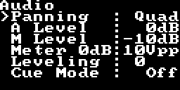 Xer Mixa's audio config screen