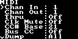 Xer Mixa's MIDI config screen
