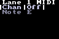 The MIDI tab of a gate lane's config