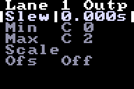 The Output tab of a lane's config, set for note output